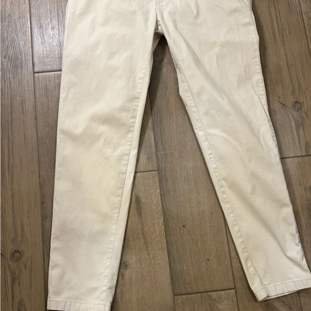 Cream Straight-Leg Pants